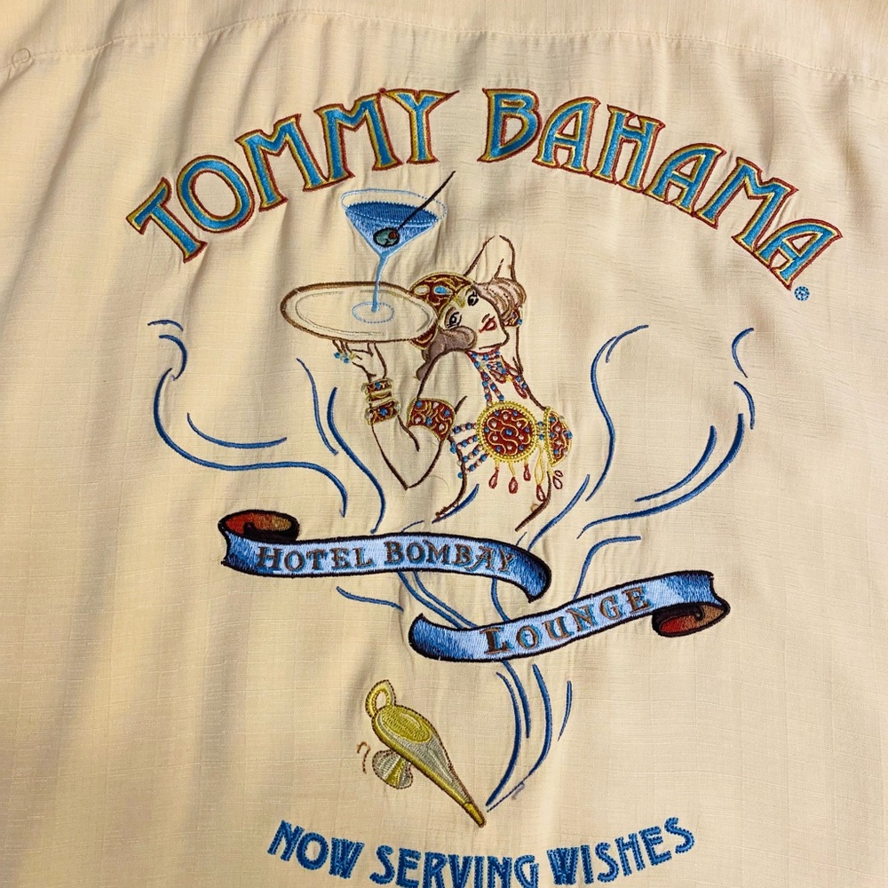Tommy Bahama Cream Shirt with Embroidery